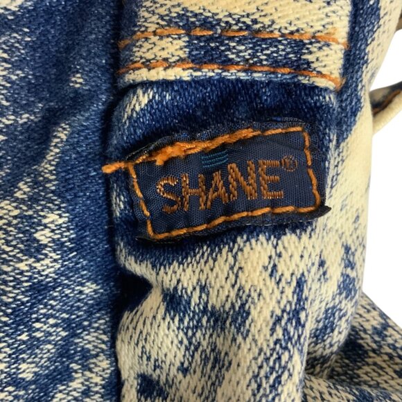 Vintage 80s Shane Acid Wash Denim Crossbody Bag Quilted Detail Adjustable Strap - Picture 4 of 6